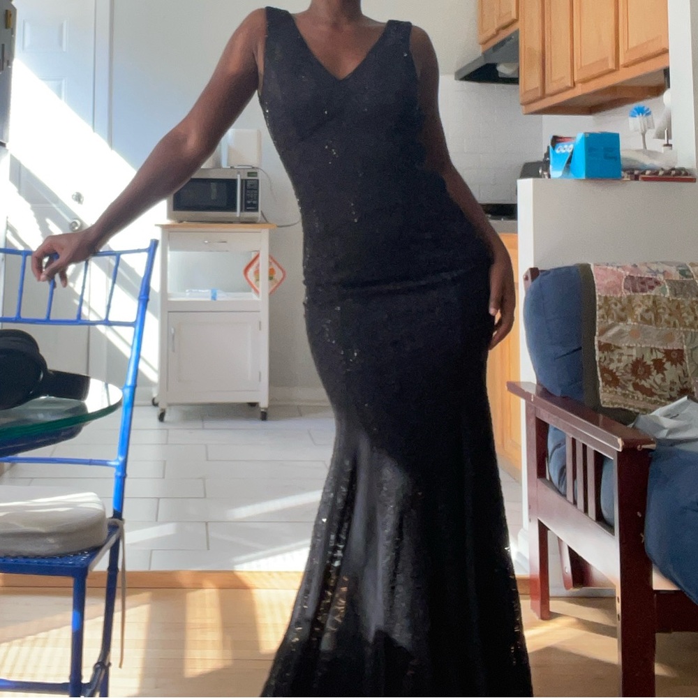 Sophisticated Black Lace Maxi Dress